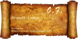 Orendi Fodor névjegykártya